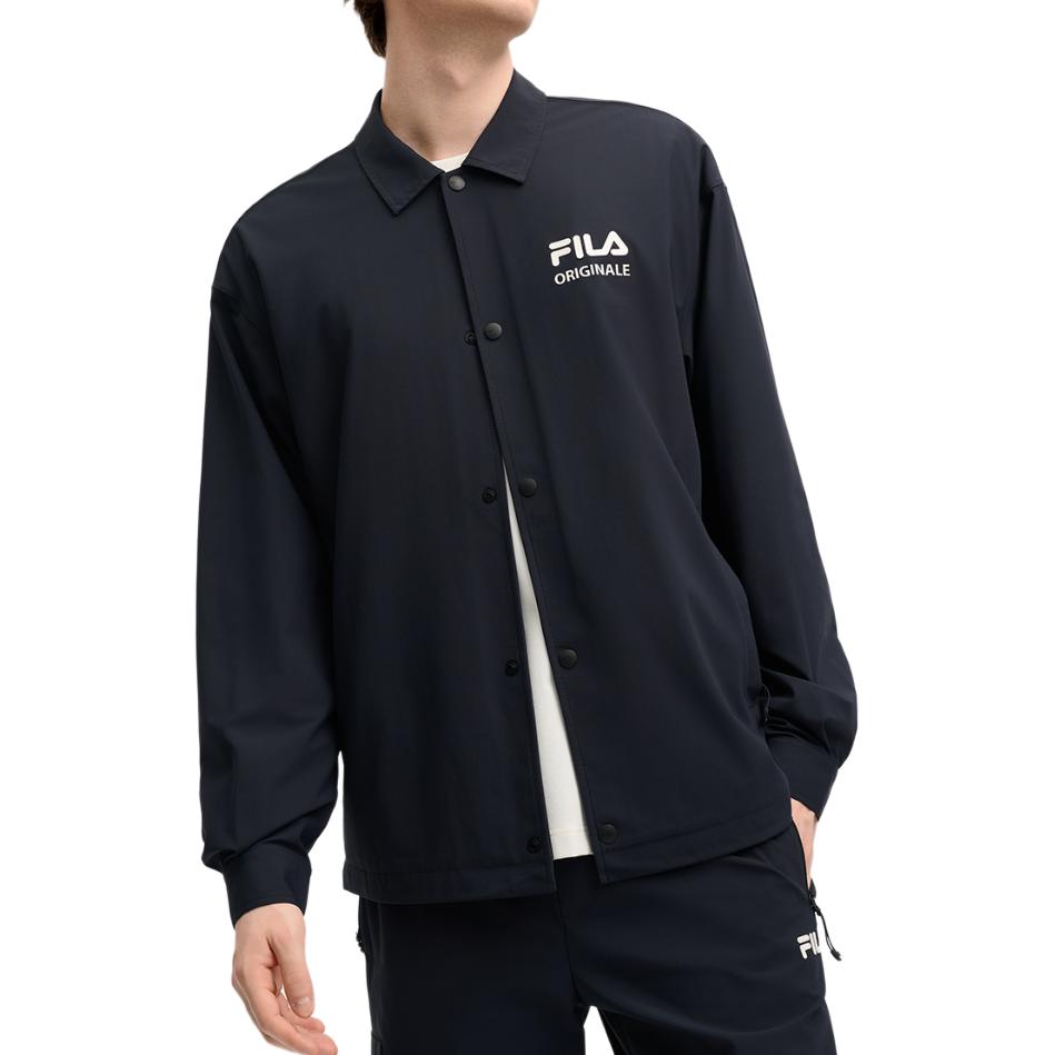 FILA Original 2025 Q1 Casual Versatile Knitted Long Sleeve Jacket Men jackets Black F11M519501FBK