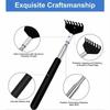 #Compact Retractable Back Scratcher - Portable Stainless Steel Massager for Home Use, Purple Color, Set 1, Anti-Itch Tool