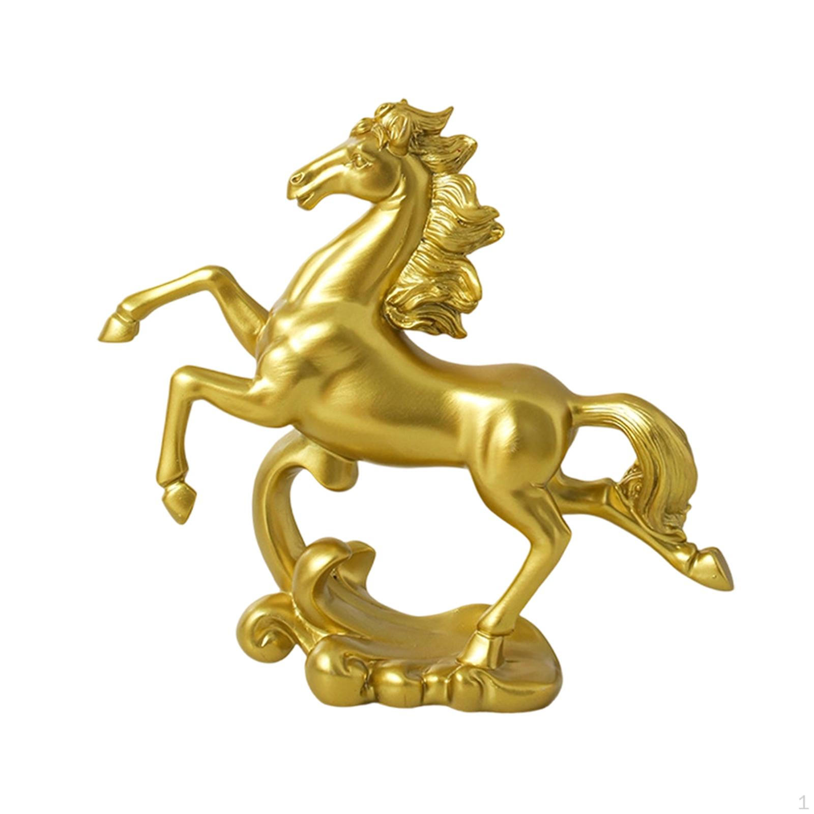 Decorative Horse Statue, Animal Sculpture, Desk Figurine for Entrance, TV Stand, Office Or Dining Gold