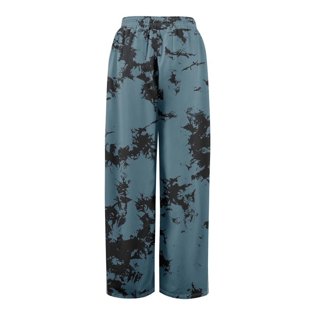 Dámské letní kalhoty Boho Palazzo s vysokým pasem a širokými nohavicemi s květinovým potiskem ležérní kalhoty s kapsami