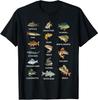Types of Freshwater Fish Species Fishing Fisherman Anglers T-Shirt