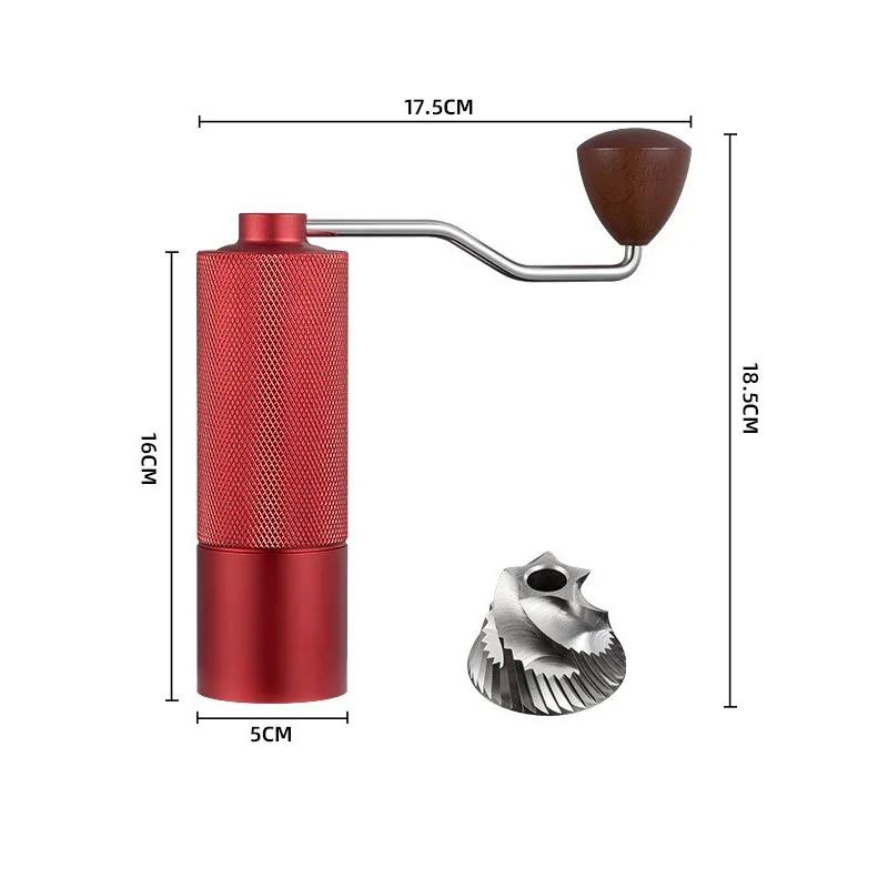 Adjustable Coffee Bean Grinder Manual Coffee Grinder Diamond Grinder CNC Stainless Steel Core Lengthened Handle Double Bearing