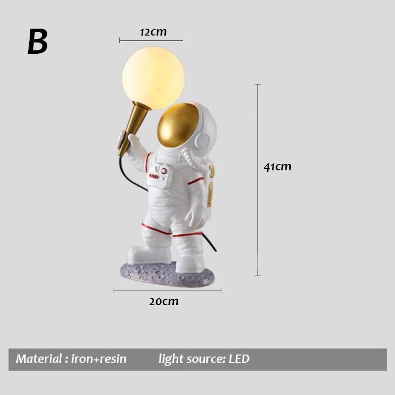 Nordic LED Personality Astronaut Moon Children's Room Wall Lamp Kitchen Dining Room Bedroom Study Balcony Aisle Lamp Decoration