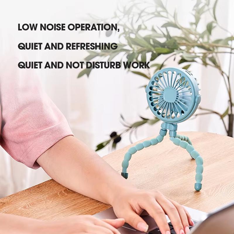 Portable Small Fan With USB Charging Capable Of Winding 360 Degree Rotating Octopus Fan Suitable For Outdoor Baby Strollers