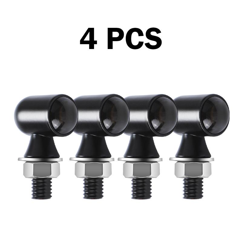 

4pcs Aluminium Mini Motorcycle led Turn Signal Light Amber flasher Blinker rear turn signal lamp indicator for Cafe Racer Bobber