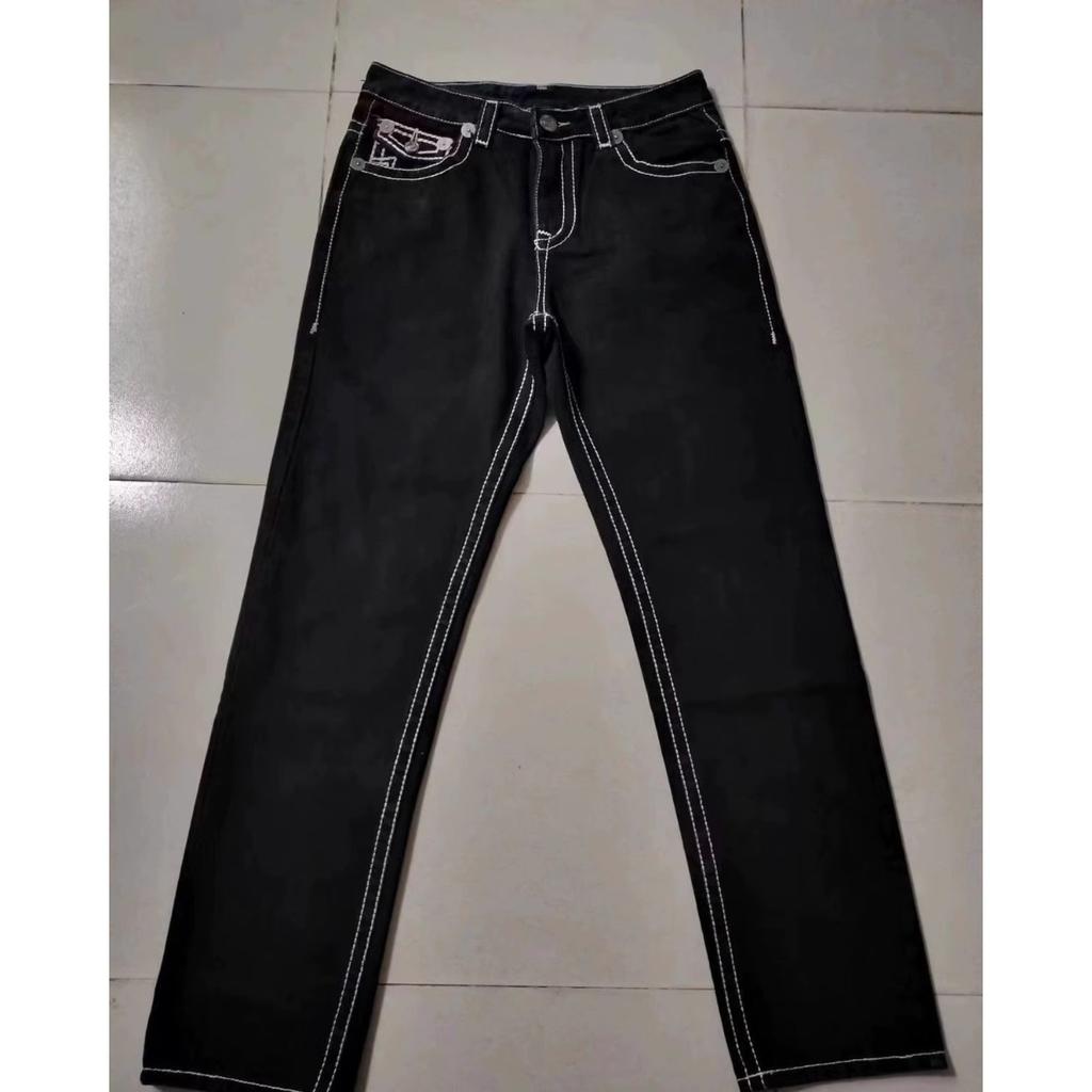 FlowStreet Jeans Retrò Y2K Abbigliamento Coppia Hip-hop Street Ricamo in Vita Jeans Neri Larghi Retrò Pantaloni a Vita Alta Gamba Larga