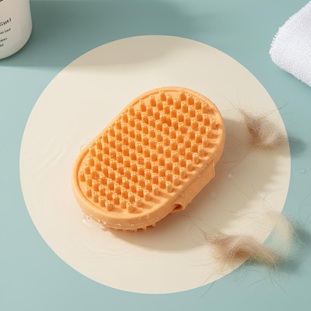 Silicone Pet Bath Brush for Wet Wash and Dry Grooming Massage Nubs Multi Purpose Cleaning Tool for Cats and Dogs