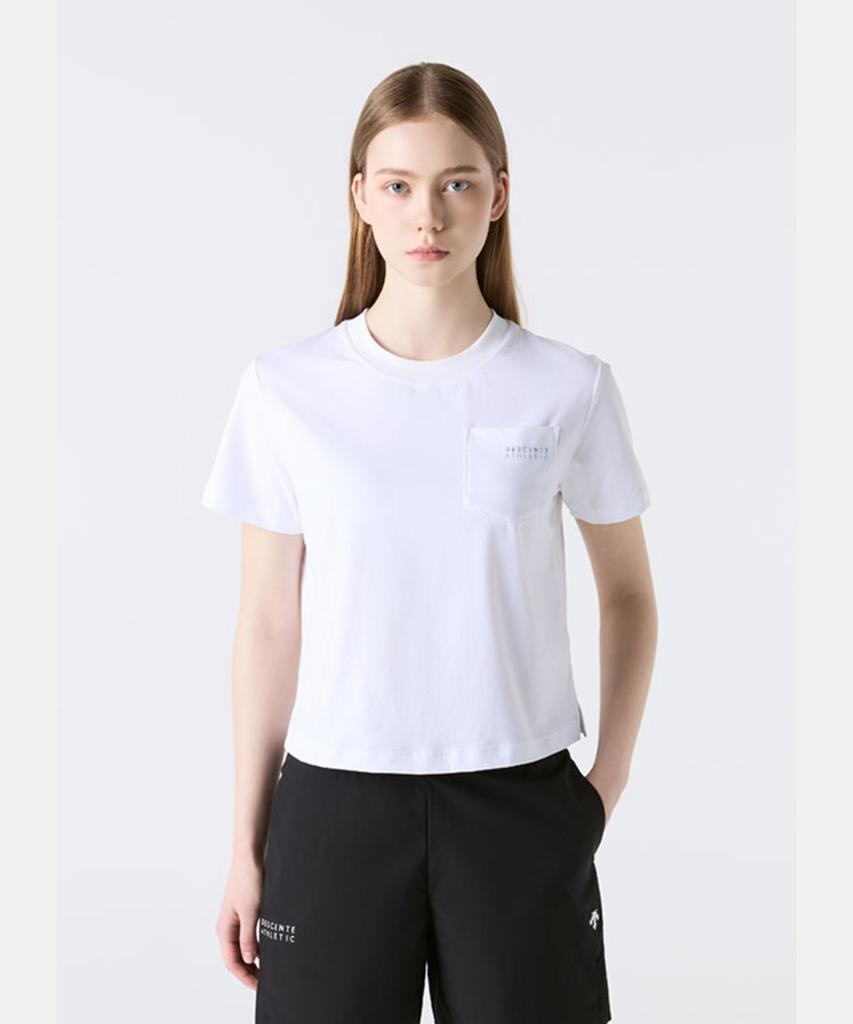 Descente Women'S Cooling Semi-Crop Short Sleeve T-Shirt White Sr112Pts14