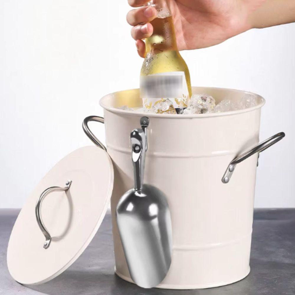 3500ml Beer Chiller Bin Galvanized Iron Beer Cooler Bucket Retro Ice Bucket Champagne