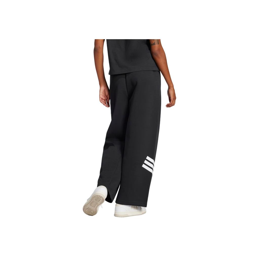 Adidas Womens Future Icons 3-Stripes Open-Hem Tracksuit Bottoms Black Women Streetwear JE0150