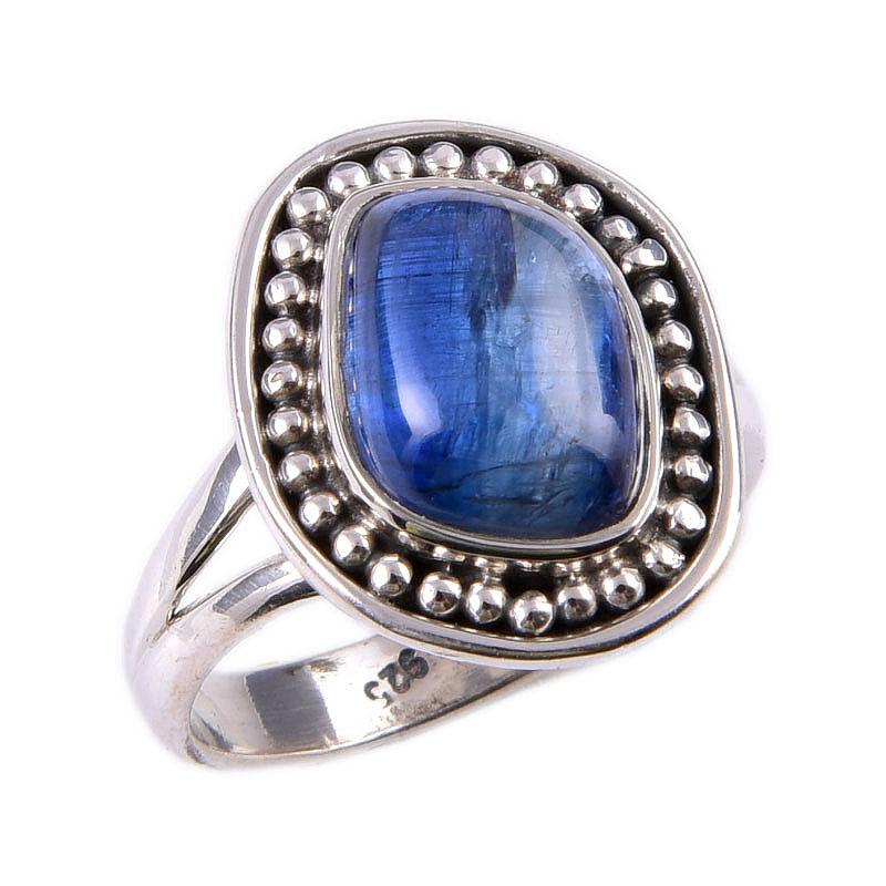 Natural Kyanite Gemstone Handmade 925 Solid Sterling Silver Gift Ring S.6 v9L79