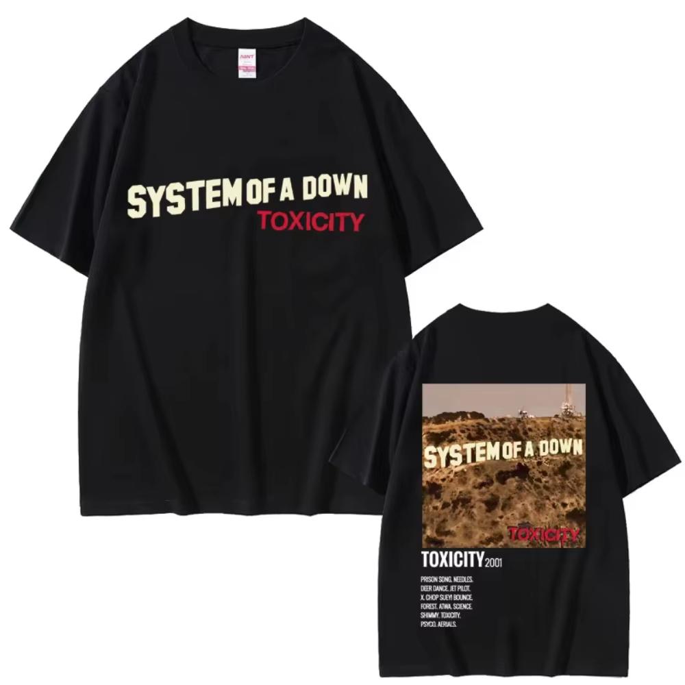 Alternative Metal Rock Band System of A Down Toxicity Album Graphic Tshirt Mens Women  Casual pure Cotton Vintage Tshirts