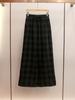 Spring Retro Plaid Wide-Leg Women's Pants - Versatile, Simple Style with Elastic Waist