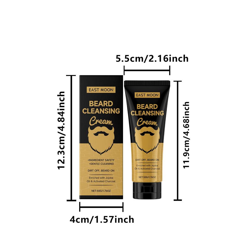 Beard Wash & Care Set: Beard Cleansing Cream + Beard Care Oil. Provides Cleansing and Care, Long-lasting Moisture, Prevents Dryness and Frizz.