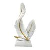 Double Feather Statue Home Accessory Decorative Figurine Table Centerpiece Modern Made of