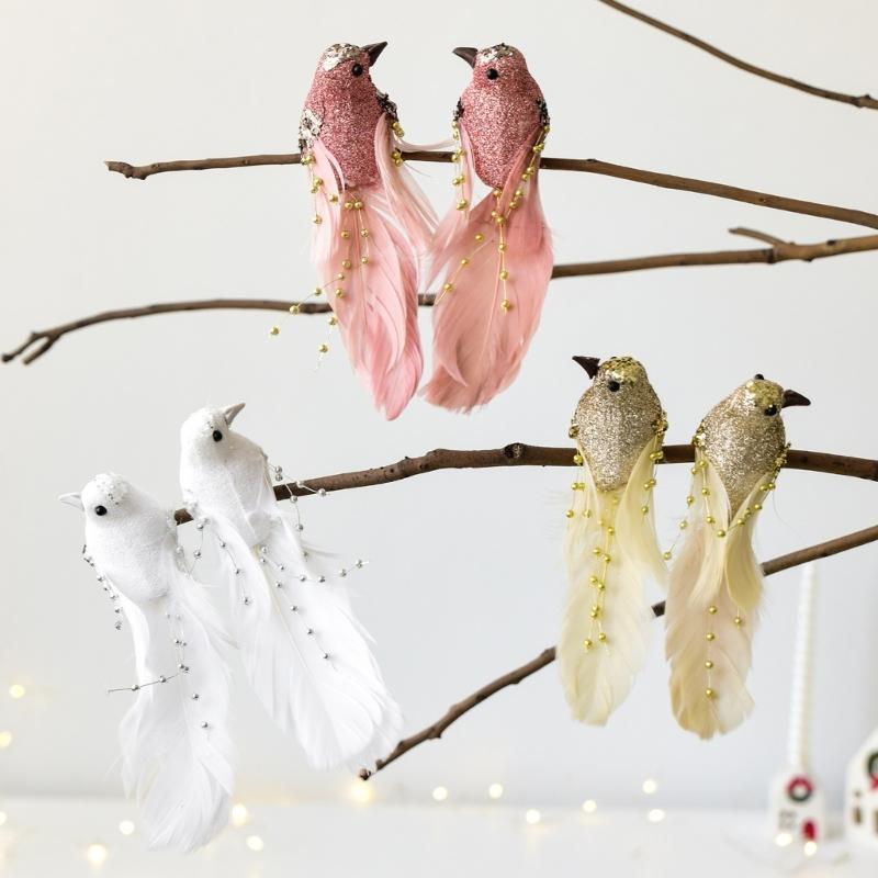 Foam Bird Ornament With Natural Feathered Texture Hanging Ornament For Holiday And Everyday Home Styling