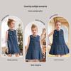 ASK JUNIOR Girls' Summer Sleeveless Denim Princess Dress