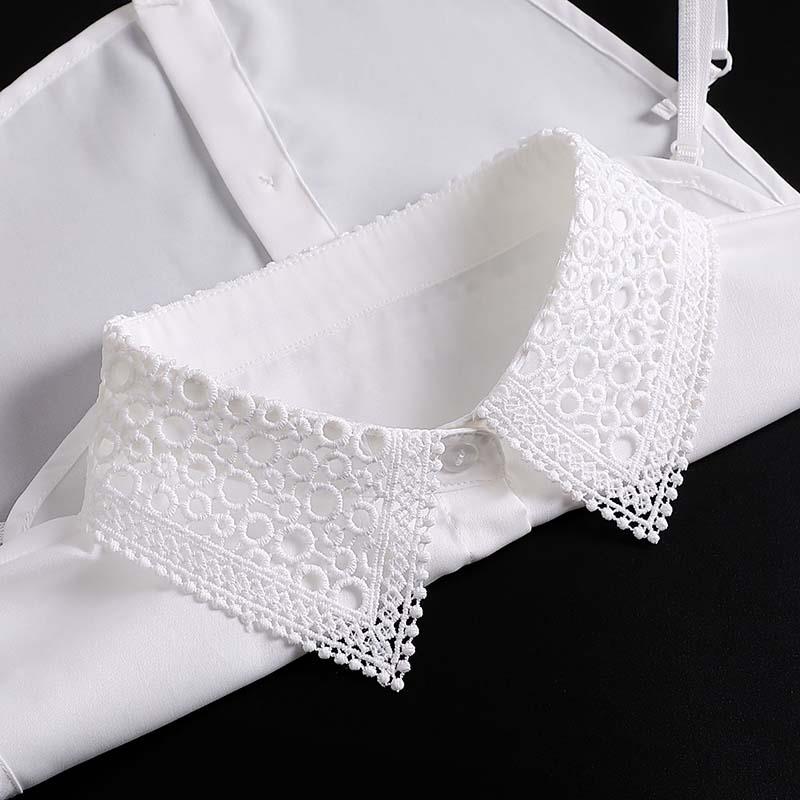 Perfect Match Embroidery Fake Collar Women Lace Detachable Lapel Collar Shirt Top Tie White Ruffles False Collar Woman Removable False Blouse