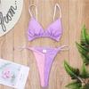 Splicing Thong Bikini Female Swimsuit Women Swimwear Two-pieces Bikini Set Bather Bathing Suit