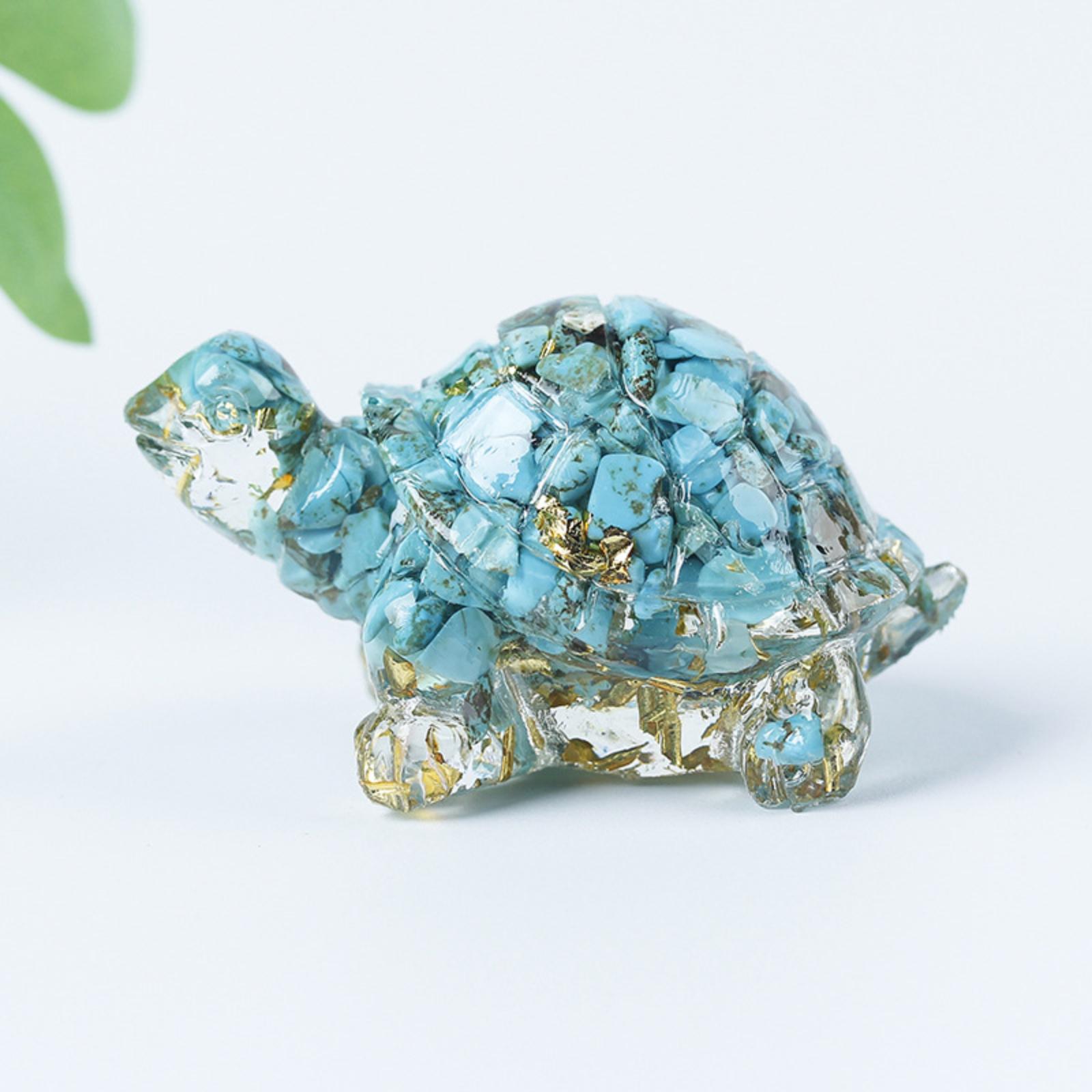 

Natural Crystal Gravel Resin-coated Miniature Turtle Aquarium Ornament Amethyst Craftwork Desktop/car Interior Decorative Piece One Size зелёный