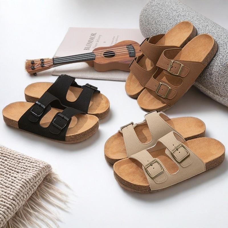 

Retro medium heel rubber sole non-slip shoes summer new youth fashion casual slippers 35 темно-коричневого кольору