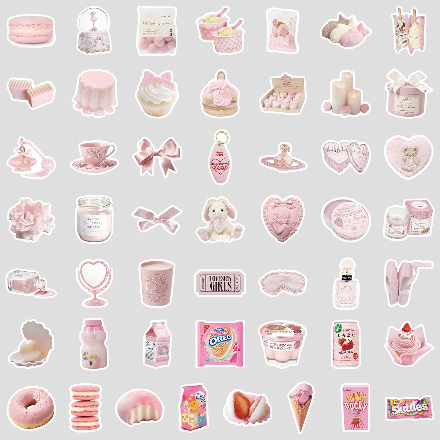 

50 Pink INS Style Graffiti Stickers Creative Pink Stickers Mobile Computer Waterproof Decorative Stickers