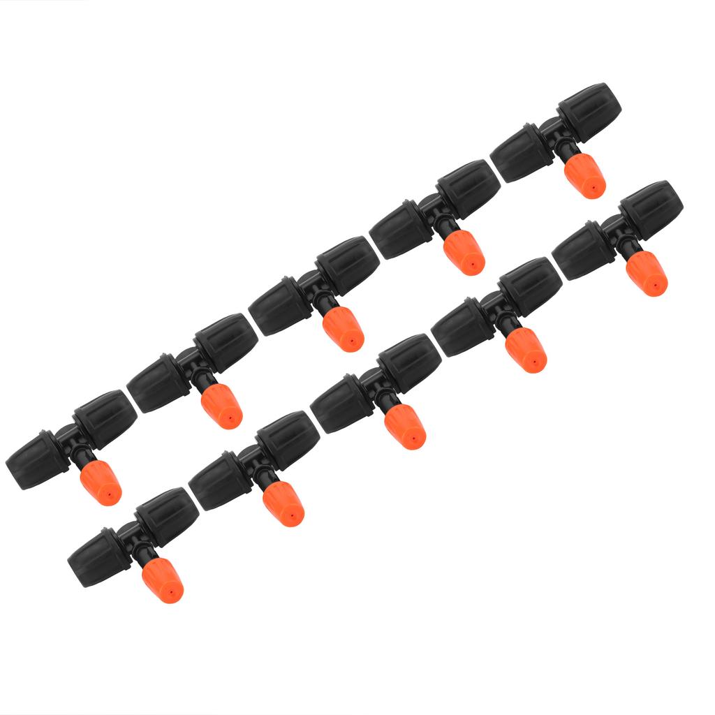 10Pcs Garden Tee with Adjustable Misting Nozzle for 8/12 Tube Irrigation Accessories