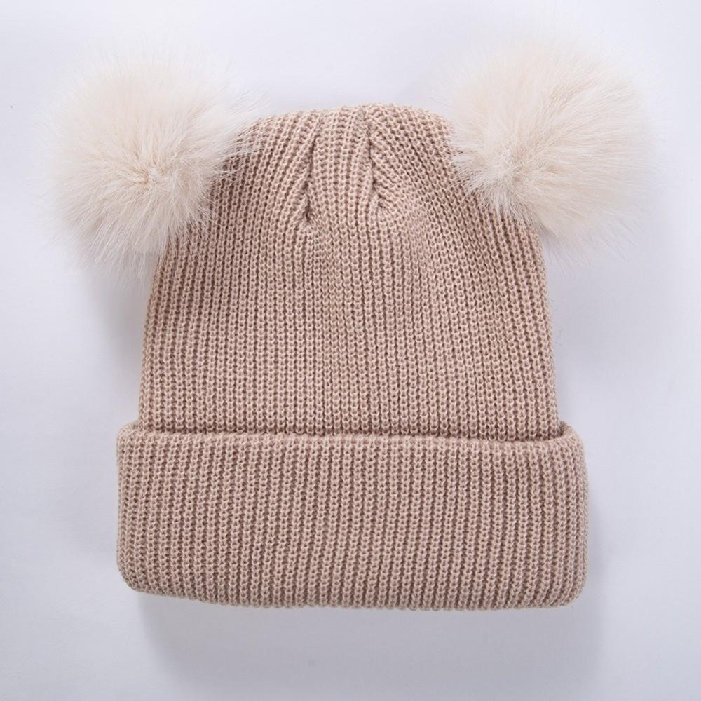 Solid Color Baby Knit Hat Pullover Style Newborn Turban Cap Infant Bonnet  Hospital Wear