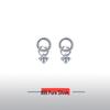 S999 Sterling Silver Geometric Double Ring Stud Earrings - Simple Design Silver Earring Accessories
