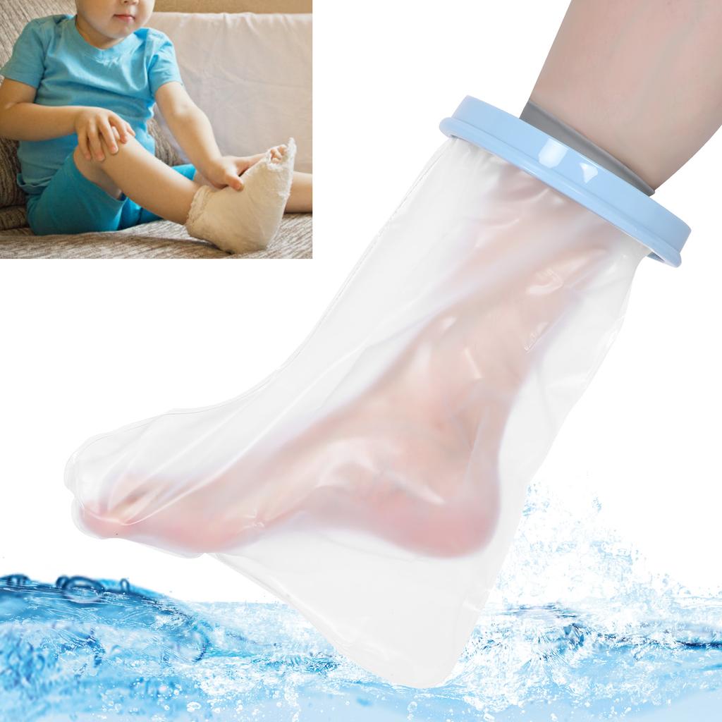 Leg Cover Water Resistant Foot Protector Child Leg Shower Sleeve with Ring