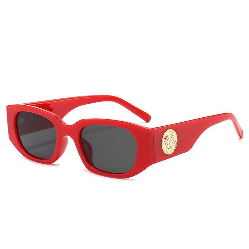 Internet Celebrity Small Square Frame Sunglasses Unisex, Face Slimming Effect, UV400 Protection Retro Sunglasses 5287 красный