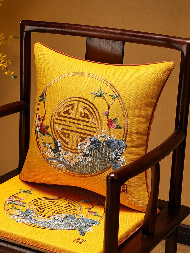 Veemi Home Leinen Kissenbezug Frühling Vögel Stickerei Orientalischer Luxus Hochwertiger Kissenbezug für Couch Sofa Bett 18x18 Zoll