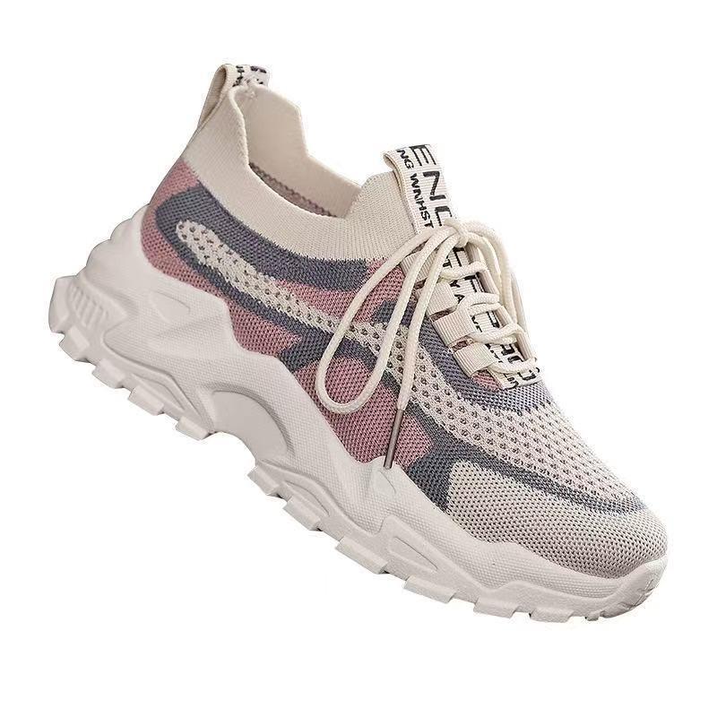 Spring and Summer New Sports Women's Shoes Breathable Soft-soled Casual Canvas Lightweight Running Platform Shoes
