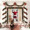 Christmas Front Door Decoration Cover Santa Claus Seasonal Holiday Background Christmas Door Wrap Cover For Indoor Outdoor Home