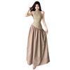 2026 European and American spring fashion new woven gold fabric splicing satin sleeveless dress dress