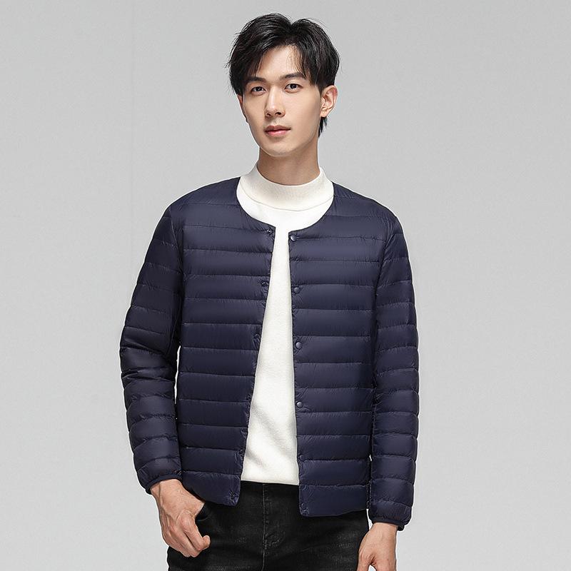 Autumn and Winter Men's New Lightweight Trendy Fashionable Down Jacket Men's Short Variable V-neck Jacket Men's Versatile Jacket