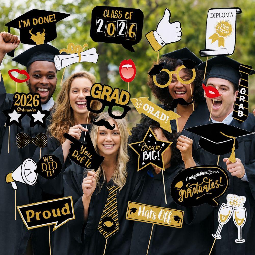 25pcs Class of 2026 Happy Graduation Decor Graduation Photography Props  Graduation Season