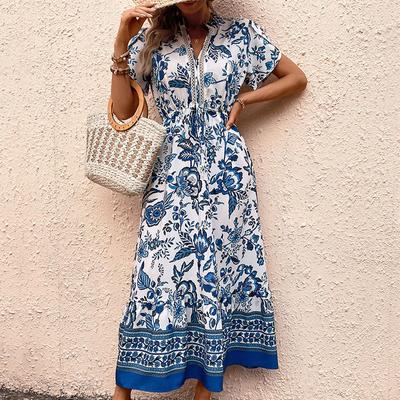 Women's Holiday Casual Retro Ethnic Style Print Dress