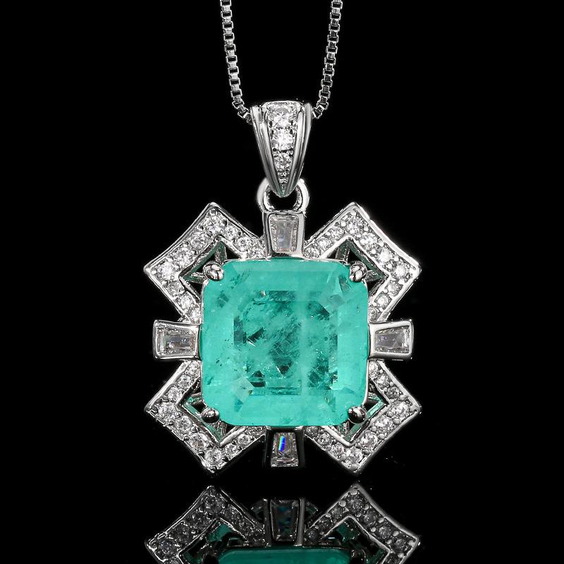 

Аксесуари Сережки Кольє Кільце Набір Колір Скарб Параїба Квадратний Дизайн Відчуття Ретро Жінки