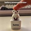 Mini Cartoon Lamb Button Keychain Rechargeable Sound Light Effect Fun Decorative Pendant for Backpack Handbag
