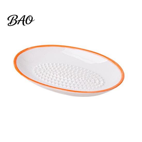 Herb And Spice Grinder Ceramic Garlic Grater Plate for Food Prep, Multifunctional Ginger Mincer Dish, Non Slip Masher Bowl Cheese Nutmeg Paste Maker