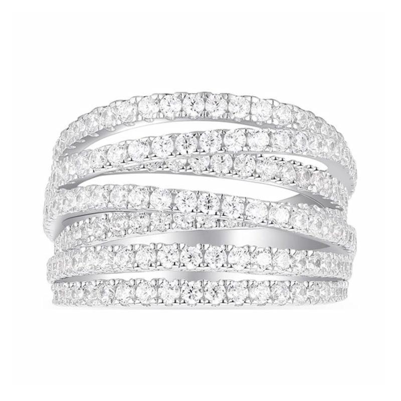APM Monaco [Romantic Confession] Multi-circle sparkling zircon high-end 925 silver ring women s silver Multi-Hoop Silver Ring 52 Endless Love