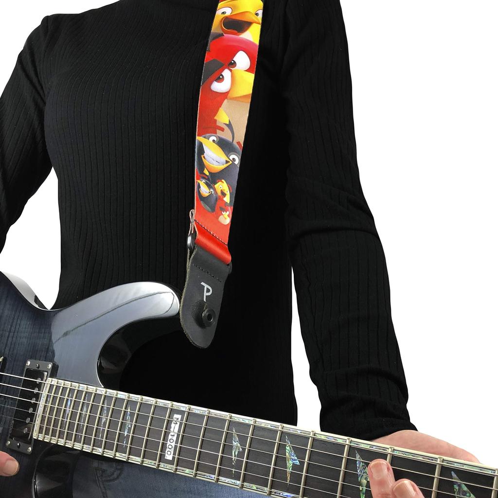 Officially Licensed P Leathers Angry Birds Design Guitar Red Perri's Ltd. Strap, 2-Inch,