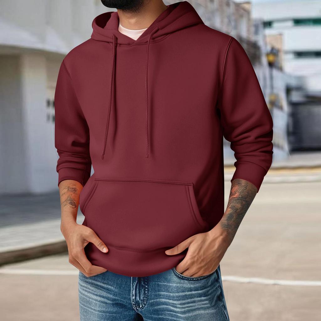 Hoodies For Men Long Sleeve Hooded Sweatshirts With Pockets Casual Fall Winter Fleece Pullover Tops