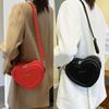 Borsa a Spalla Donna Forma di Cuore Casual Rossa Grande Capacità Portafoglio da Donna Pelle PU Borse alla Moda Capodanno