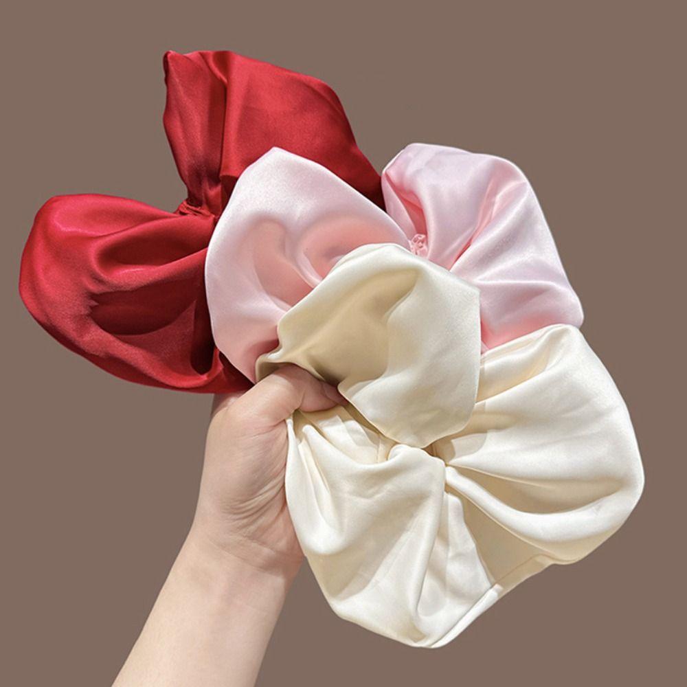 Heart Shape Heart Hair Rope Love Exaggerated Hair Ring Trendy Large Satin Hair Scrunchies  Ladies