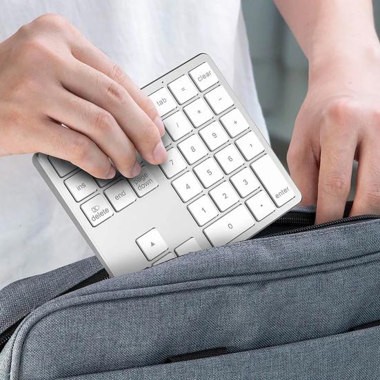 Mini numerická klávesnice 2,4G bezdrátová Bluetooth kompatibilní s duálními režimy 35 kláves Tichý přenosný notebook Klávesnice pro telefon Počítačové příslušenství