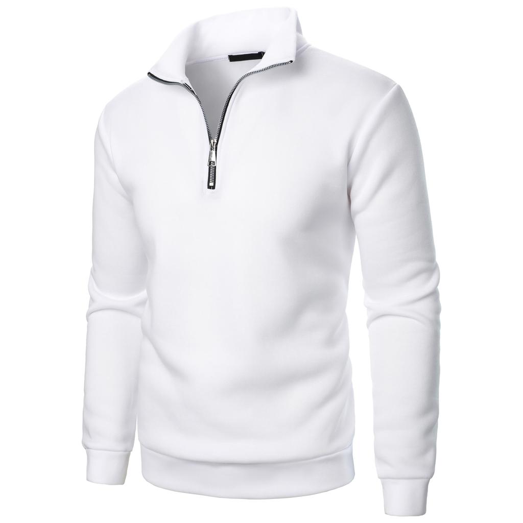 Men's Stand Up Collar Casual Hoodie Men's Solid Color Fashionable Men's Pullover Hoodie