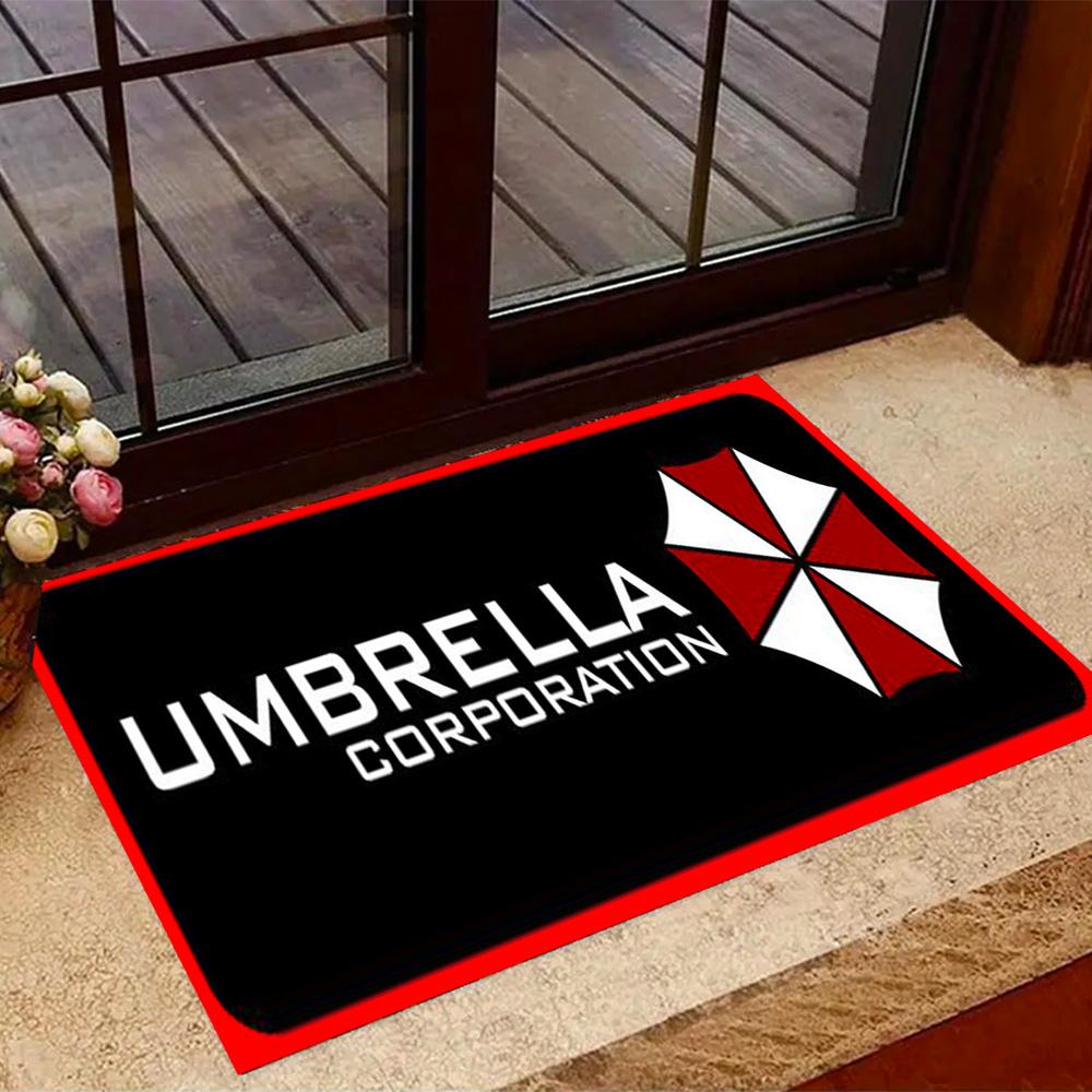 Tappeti Antiscivolo a Tema Logo Umbrella Corporation - Decorazioni per la Casa in Poliestere, Adatti per Camere da Letto, Soggiorni, Ingressi, Studi e Decorazioni