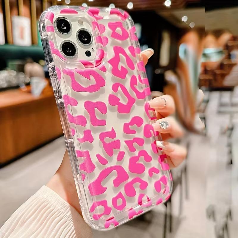Rose Leopard Transparent Pattern Phone Case For iPhone 11 12 13 14 15 16 Pro Max XR X XS Mini 8 7 Plus SE Shockproof Fundas